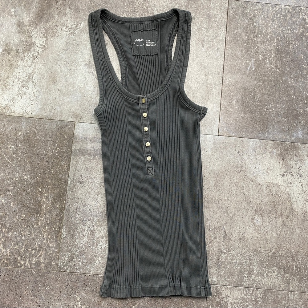 Aerie Ribbed Henley Tank Top